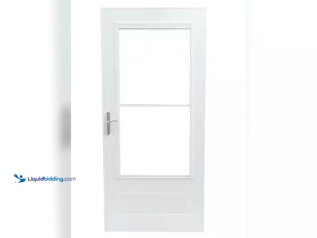 Lot 49-1549407 - Andersen 400 Series 36 in. x 80 in. White Universal 3/4 Light Retractable Aluminum Storm Door with N...