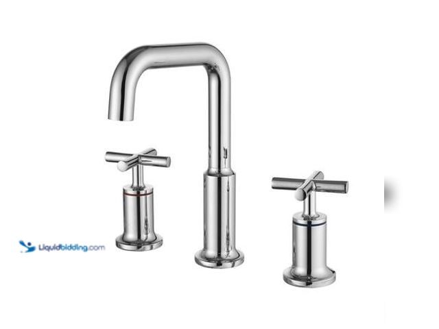 Lot 49-5581604 - INSTER Tria 8 in. Widespread Double Handle Bathroom Faucet 3 Hole Bathroom Sink Faucet with Cross Ha...