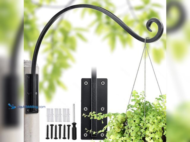 Lot 49-5543366 - Heavy Duty Plant Hanger Bracket (22"/Black) Outdoor Hand-Forged Hanging Plant Bracket Durable and St...