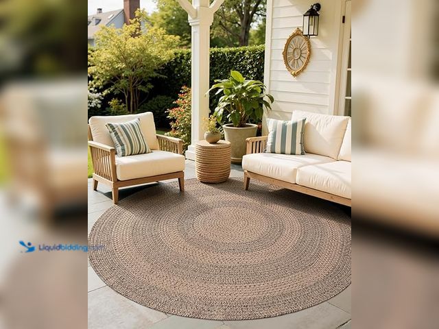 Lot 49-5475883 - LUMI Jute Area Rug 5ft Round for Living Room, Natural Braided Woven Rugs Non Slip, Neutral Farmhouse...