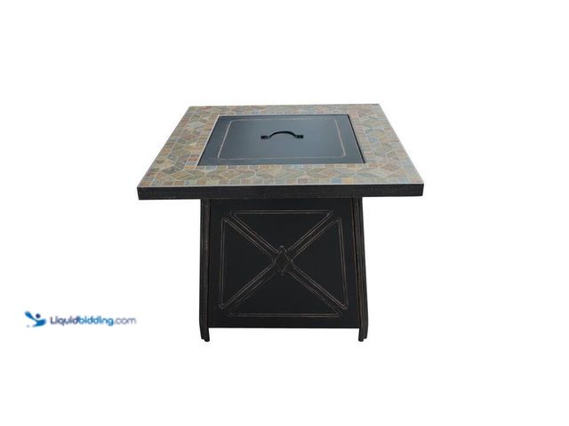 Lot 49-2024611 - Hampton Bay Crossridge 30.00 in. W 50000 BTU coating Steel Propane Outdoor Fire Pit Table with  Scre...
