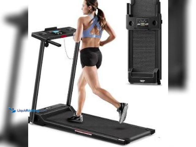 Lot 49-5436116 - ABLEMOS 380C FOLDABLE ELECTRIC TREADMILL 220VOLTS NOT FOR USA. Model #380C-EU V7.0. Used. Powers on.