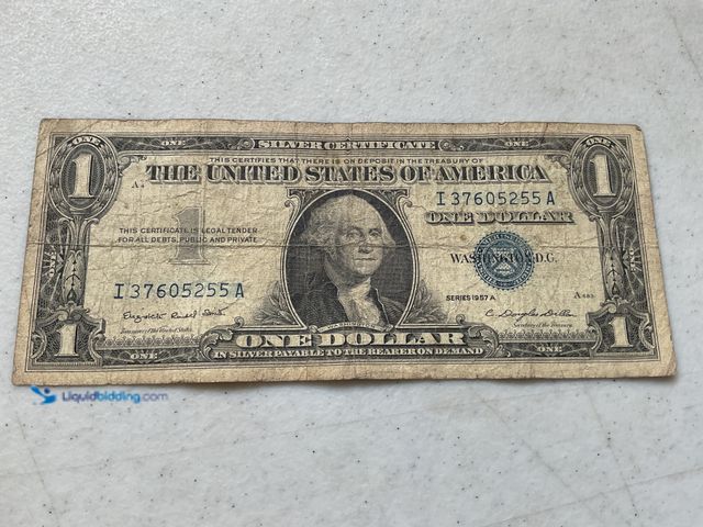 Lot 49-5341818 - 1957 A BLUE SEAL UNITED STATES ONE DOLLAR SILVER CERTIFICATE