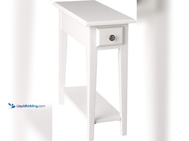 Lot 49-5546881 - Frenchi Home Furnishing 24'' Tall End Table with Storage Model:b017kh16hq used. Skuffed. Bottom shel...