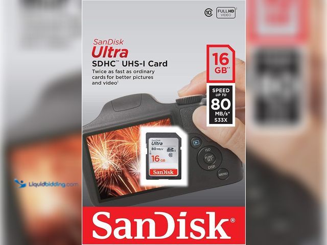 Lot 49-3613855 - (60-Pack) SANDISK Ultra 16GB Class 10 SDHC UHS-I Memory Cards, NEW (Model SDSDUNC-016G-GNMNN)  Ref#L...