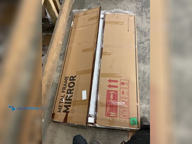 Lot 49-5459327 - Keonjinn Brushed Nickel Mirror 60 x 36 Inch Large Silver Bathroom Mirror for Over Sink, Rounded Rect...