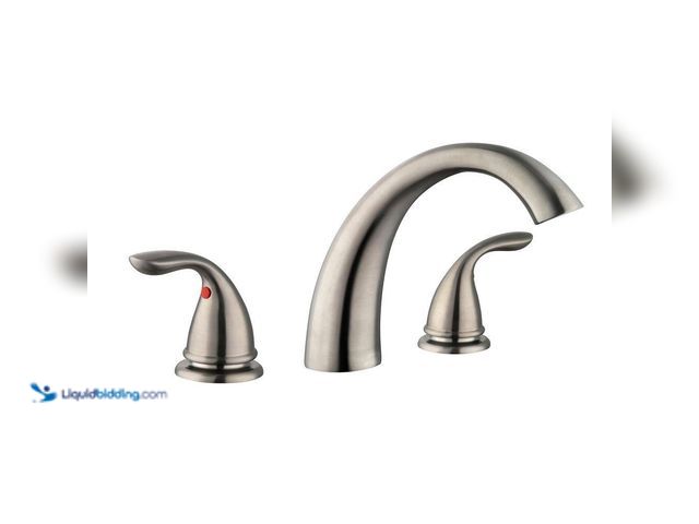 Lot 49-5424395 - Glacier Bay Builders 2-Handle Deck-Mount Roman Tub Faucet in Brushed Nickel Unused Model # 461-3004