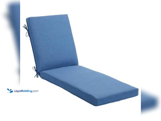 Lot 49-5559289 - Hampton Bay 24 in. W x 47 in. D CushionGuard Universal Outdoor Chaise Cushion in Lake. Model # ZZ-CH...