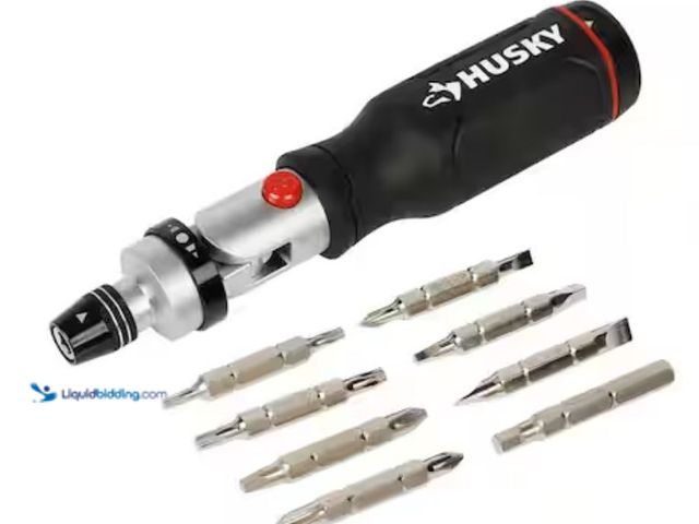 Lot 49-2005840 - Lot of (2) Husky Ratcheting Pivot Head Screwdriver (16-Piece), Model # 00144, Unused, Has attachment...