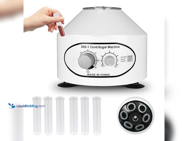 Lot 49-3482656 - NORJIN Electric Lab Laboratory Centrifuge Machine, 110V Desktop Electric Centrifuge Machine with 0-6...