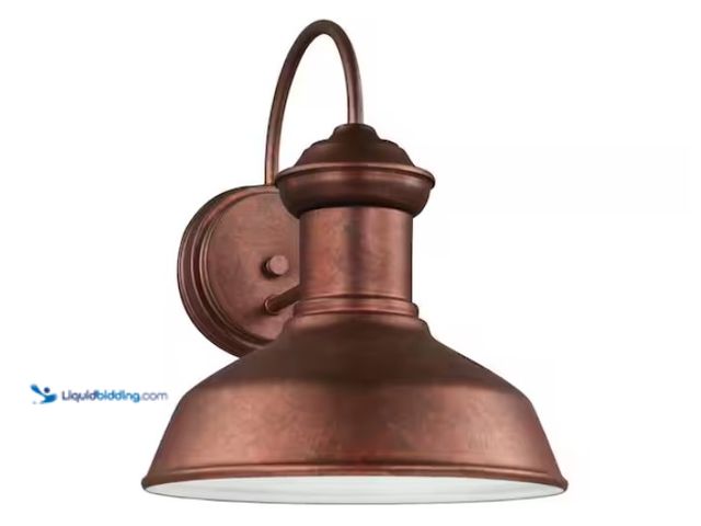 Lot 49-3433563 - Visual Comfort Fredricksburg 1-Light Weathered Copper Outdoor 11.9375 in. Wall Lantern Sconce, Model...