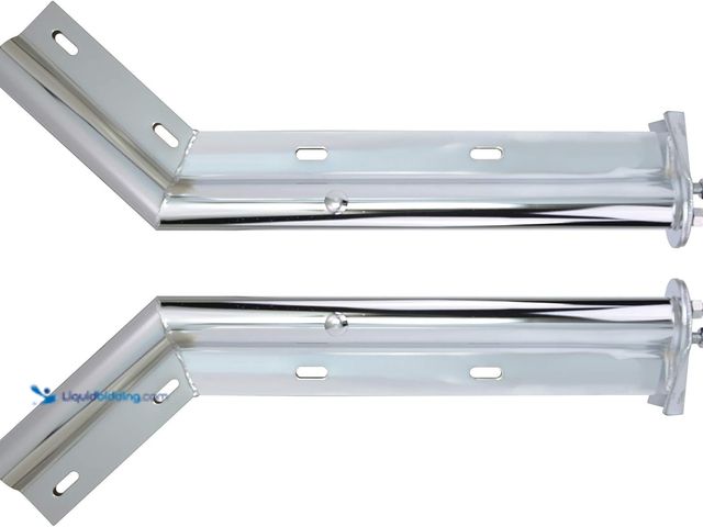 Lot 49-5416061 - Stainless Steel Angled Spring Loaded Mud Flap Hanger,Round Tube Style, 1-1/8" Bolt Spacing,27" Lengt...