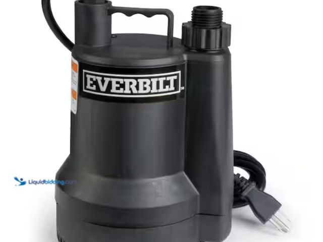 Lot 49-2000409 - Everbilt 1/6 HP Plastic Submersible Utility Pump, Model # SUP54-HD, Slightly used, Powers on.  Ref#H...