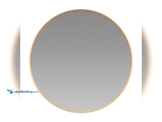 Lot 49-3528270 - Flash Furniture 36.0-Inches W x 36.0-Inches H Round Gold Framed Wall Mirror. [Model #840196320540] U...