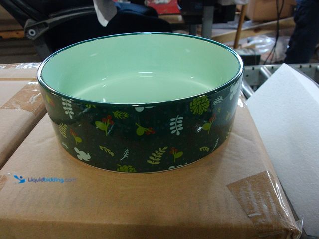 Lot 49-3471553 - (2) Mickey Mouse Holiday Ceramic Bowl 5 Cups, Green, Model# 280621, Unused.  Ref#LB RELIST