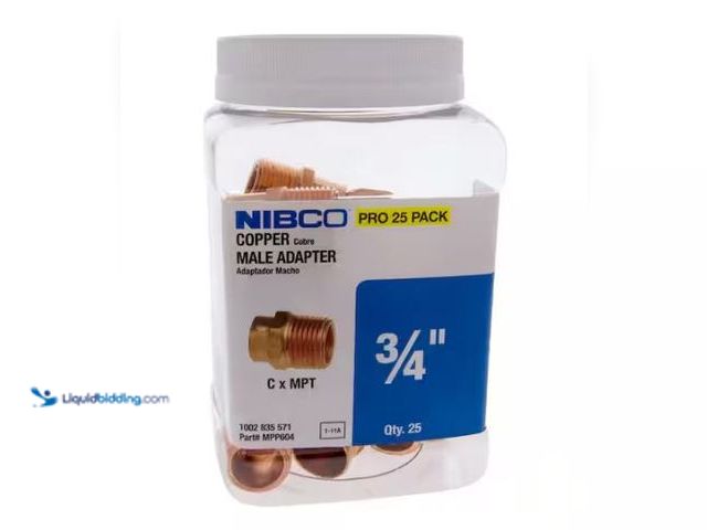 Lot 49-1565949 - Everbilt 604 3/4 in. x 3/4 in. Wrot Copper Cup X MIP Adapter Pro Pack (25-Pack), Model # MPP604HD34,...