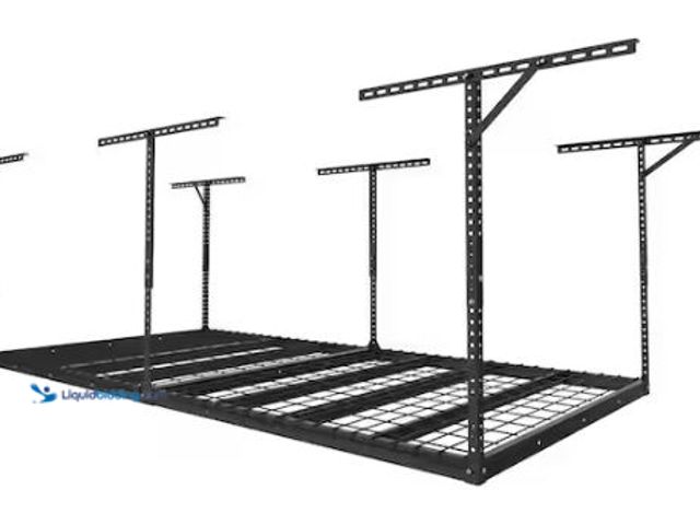 Lot 49-1549489 - FLEXIMOUNTS Max Series 48 in. W x 96 in. D x 24 - 40 in. H Black Heavy Duty Ceiling Mounted Overhead...