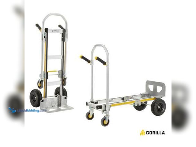 Lot 49-5572310 - Gorilla 1,000 lbs. Capacity Convertible All Aluminum Hand Truck with Multi-Grip Power Handle, Wide L...