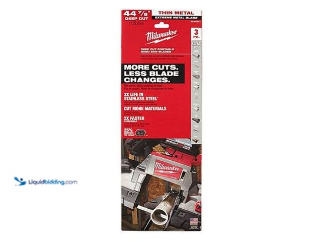 Lot 49-5581987 - Milwaukee 44-7/8 in. 12/14 TPI Deep Cut Portable Extreme Thin Metal Cutting Band Saw Blade (3-Pack) ...