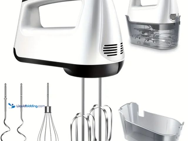 Lot 49-1806742 - Shardor Hand Mixer with Snap On Attachments.  New unused in box.