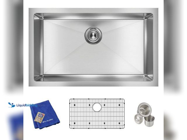 Lot 49-5453670 - Elkay Crosstown 31 in. Undermount Single Bowl 16-Gauge Stainless Steel Kitchen Sink. [Model # EFRU28...