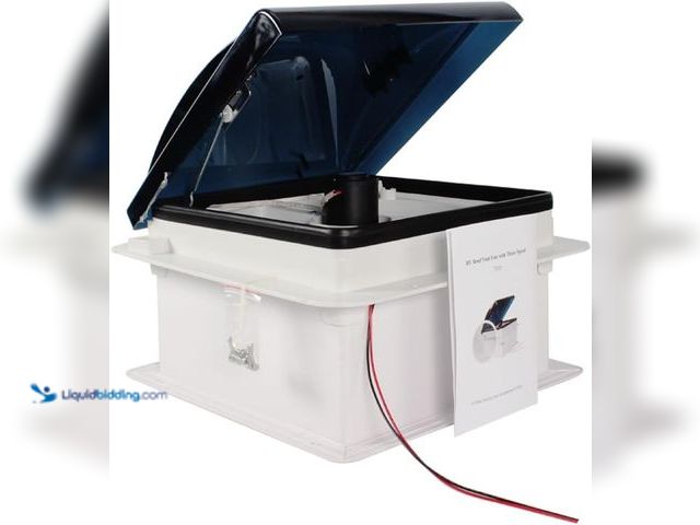 Lot 49-5447845 - 14'' RV Roof Vent 12V 3 speeds Reversible Fan Manual Control Removable Insect Net (Smoke Lid)[Model:...