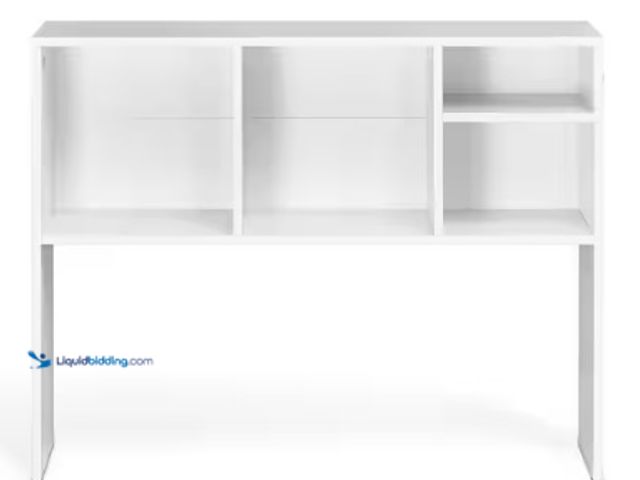 Lot 49-2025244 - VEVOR 1-Tier Desktop Bookshelf, 37 x 9.4 x 28.7 in. White Storage Organizer, Wood Display Shelf with...