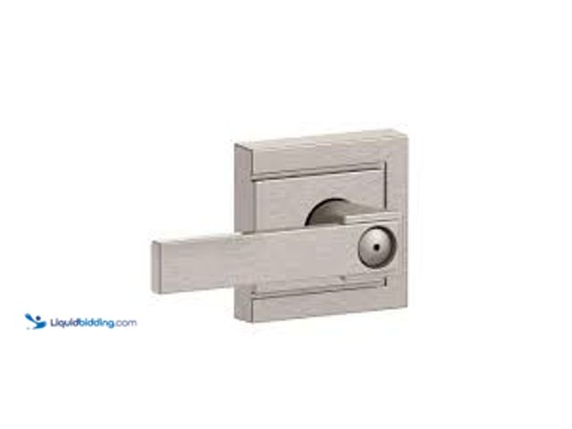 Lot 49-5458924 - Schlage Northbrook Satin Nickel Privacy Bed/Bath Door Handle with Upland Trim, Model#  F40 V NBK 619...