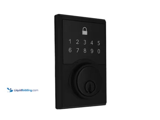 Lot 49-2005922 - Defiant Square Matte Black Compact Touch Electronic Single Cylinder Deadbolt, Model # 32GC8X9D01AHP,...