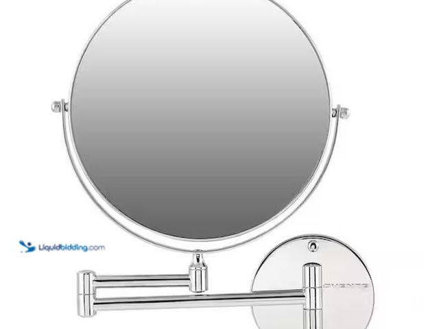 Lot 49-5573579 - OVENTE
Small Round Polished Chrome Tilting Modern Mirror (13.6 in. H x 1.6 in. W), Unused