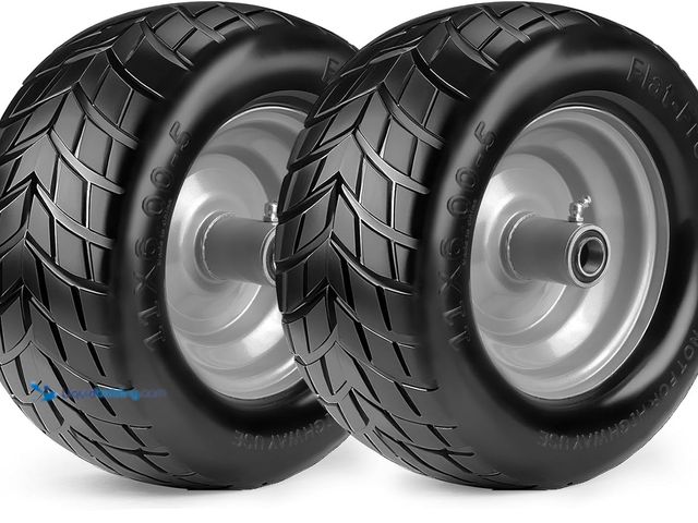 Lot 49-5408447 - 11x6.00-5 Flat Free Tire,11x6-5 Tires for Zero Turn Mower, for Bad Boy/Cub Cadet Front Tires (2 Pack...