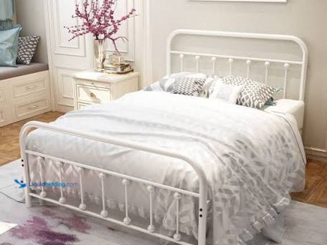 Lot 49-2026050 - The art of Living Bed Frame--Full, White. Model #LE6102. Slightly used. Has attachments.   Ref#BULK0...