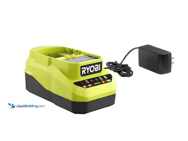 Lot 49-1622456 - RYOBI ONE+ 18V Lithium-Ion Charger, Model # PCG002, Slightly used, Powers On, Has charger Only.  Ref...