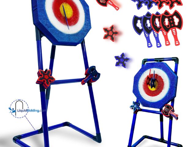 Lot 49-5552524 - Axe Throwing Game for Backyard Bristle Target for Kids & Adults | Family portable safe octagonal gam...