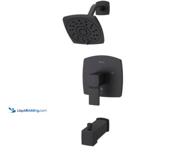 Lot 49-3613702 - Pfister Deckard 1-Handle Tub and Shower Faucet Trim Kit in Matte Black (Valve Not Included) - Unused...