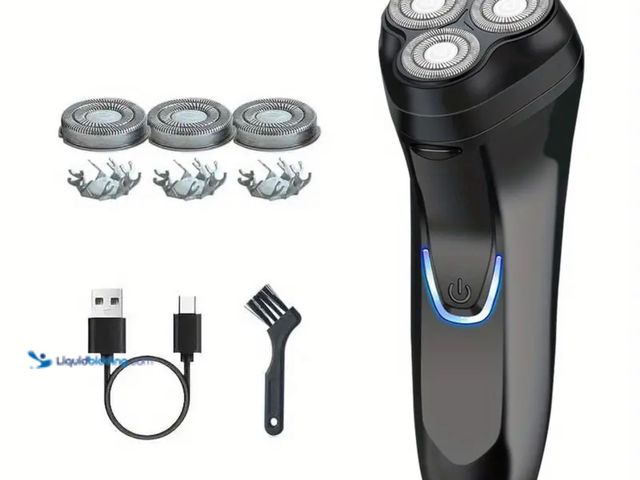Lot 49-1816634 - New shaver battery operated Migulan Shaver for face and body with three extra shaving heads/USB char...