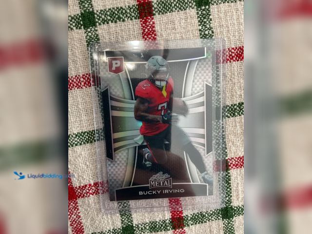 Lot 49-1505902 - COLLECTIBLE AMAZING LEAF METAL BUCKY IRVING 1/1 PRE-PRODUCTION PROOF FOOTBALL CARD #COINS1211