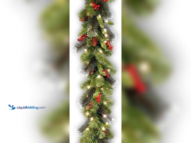 Lot 49-1548132 - National Tree Company Pre-Lit Artificial Christmas Garland, Green, Crestwood Spruce, White Lights, D...