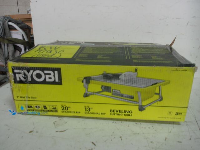 Lot 49-3615869 - Parts/Repair: RYOBI 4.8-Amps 7" Blade Corded Tabletop Wet Tile Saw, Model # WS722, Parts and repair....