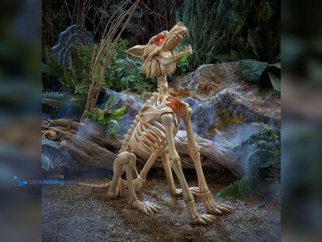 Lot 49-2025060 - Home Accents Holiday 2.5 ft Halloween Classics Animated LED Skeleton Wolf, Model # 26PA06096, MSRP $...