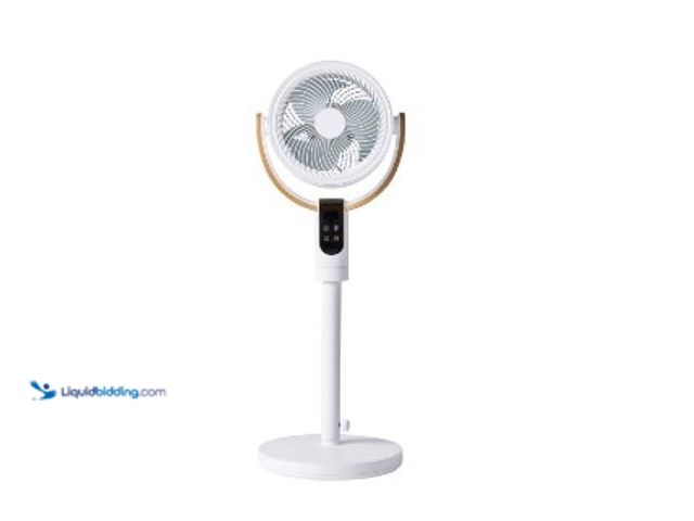 Lot 49-1625733 - Better Homes & Gardens 8 Inch Air Circulator Pedestal Fan, Juliet Collection, White and Light Honey,...