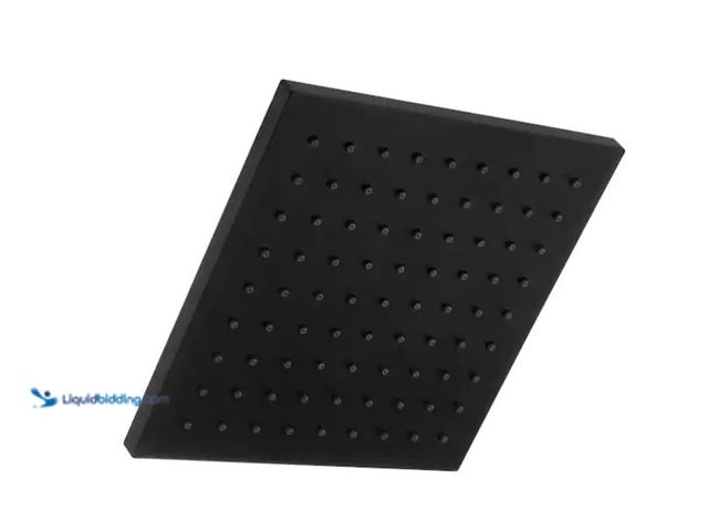 Lot 49-1548632 - Glacier Bay Modern 1-Spray Pattern 8.8 in. Single Wall Mount Fixed Shower Head in Matte Black, Model...