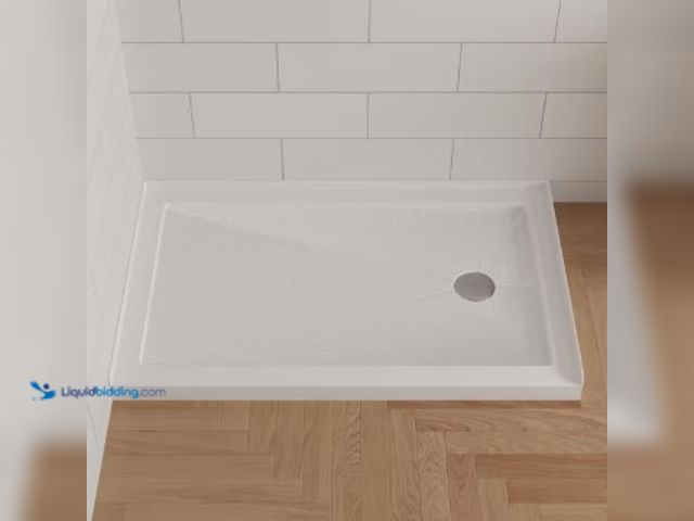 Lot 49-2022583 - DEERVALLEY 48 in. L x 30 in. W Acrylic Single Threshold Alcove Shower Pan Base in White with Right D...