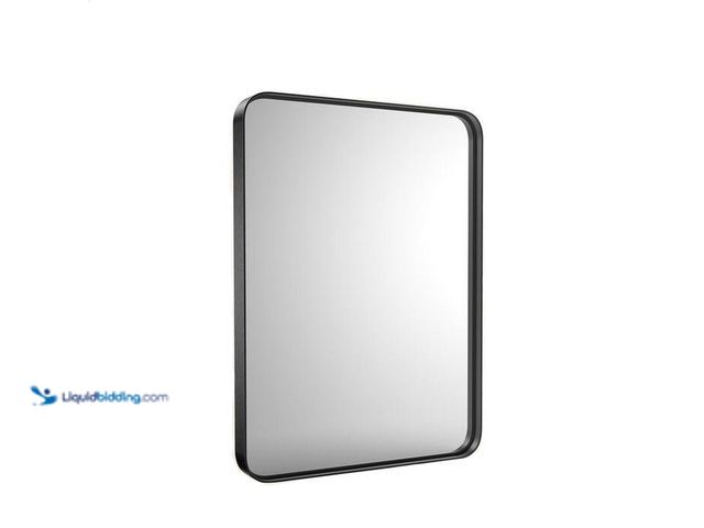 Lot 49-2023250 - FIRNEWST Modern 40 in. W x 30 in. H Rectangle Black Framed Bathroom Vanity Mirror Wall Mirror with R...