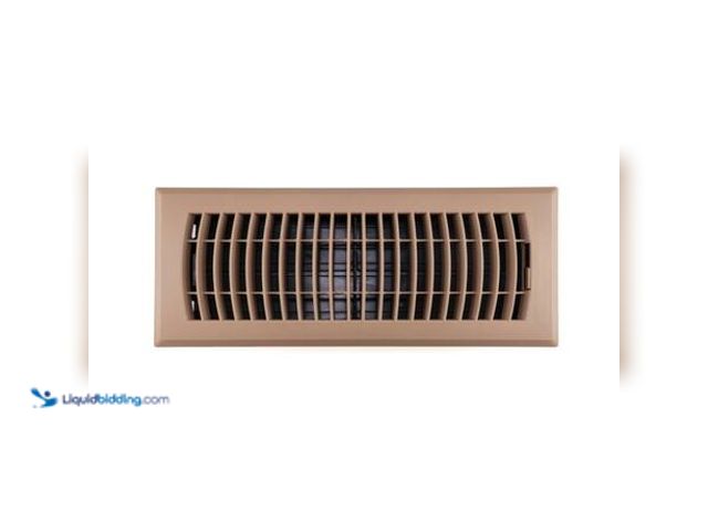 Lot 49-5553447 - qty 7 - Everbilt 4 in. x 12 in. 1-Way Plastic Floor Register in Brown Model # E160MBP04X12 UNUSED.