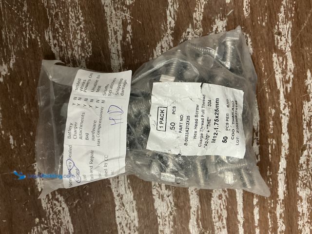 Lot 49-5544706 - 50CT  - M12-1.75x25mm hex head screw coarse thread full thread Model: A2-70+THE. Unused
