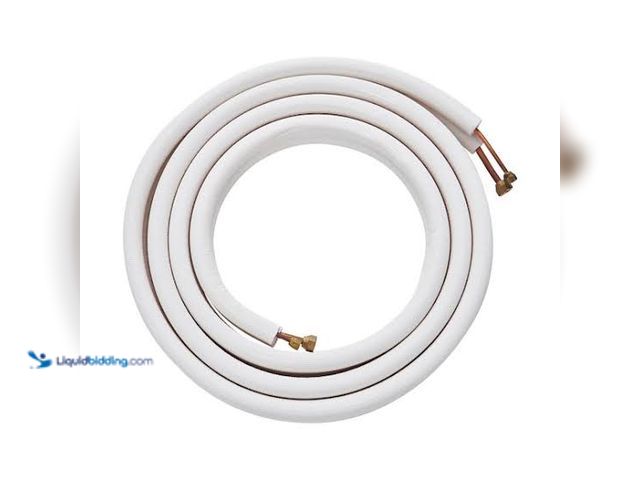 Lot 49-3564924 - TURBRO 16 ft. Mini Split Line Set, 1/4 in. and 1/2 in. O.D. Copper Pipes Tubing, Thickened PE Insula...