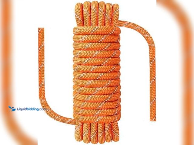 Lot 49-5483254 - Orange 5/16" x 164ft Climbing Rope Ideal for Rappelling, Boating, Tree Swing, and Sailing. Unused