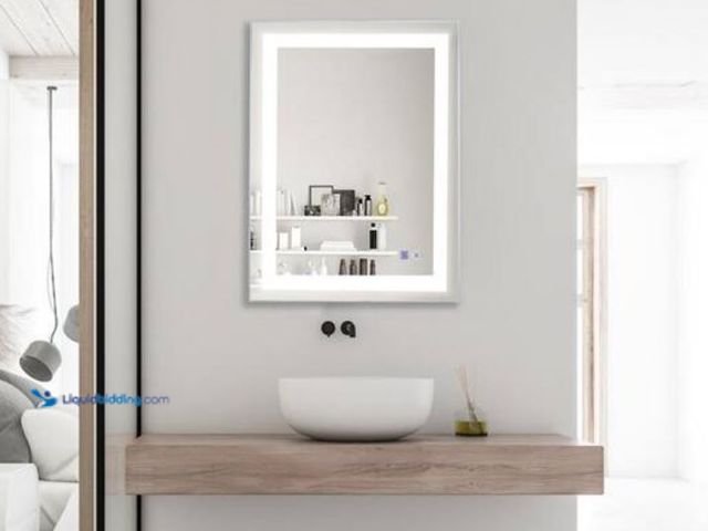 Lot 49-2006141 - TOOLKISS 32 in. W x 24 in. H Large Rectangular Frameless LED Light Anti-Fog Wall Bathroom Vanity Mir...
