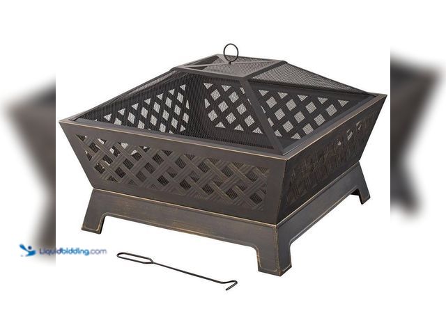 Lot 49-5413926 - Hampton Bay
Tipton 34.00 in. W Rubbed Bronze Steel Wood Outdoor Fire Pit with Screen and Poker Incl...